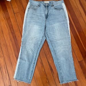 pacsun two toned denim mom jeans